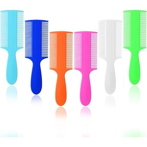 6Pcs Baby Comb Double Sided Dandruff Comb Fine Teeth Pet Comb Plastic Flea Lice Comb with Handle for Newborn Baby Adult and Pet to Keep Skin Healthy and Hair Soft (Multi-Colors)