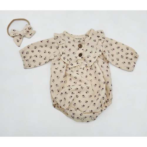 Claudia Soft Cotton Romper Set – Olive and Cradle