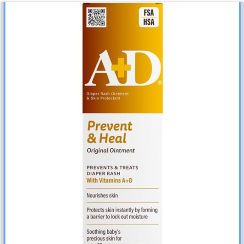 A+D Original Diaper Rash Ointment Prevents & Treats Diaper Rash, Moisturizing Skin Protectant with Vitamins A & D, Healing Skin Ointment for Dry and Cracked Skin 4oz