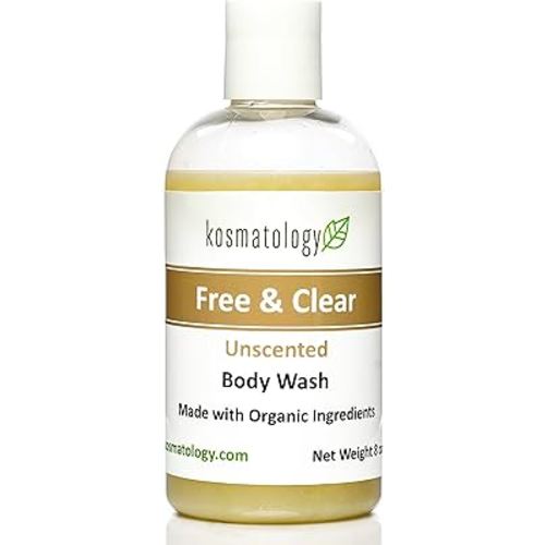 kosmatology Free & Clear Organic Body Wash | Moisturizing Body Cleanse | Clean, Nourishing, Ingredients, Free of Fragrance and Essential Oils | 8 fl oz