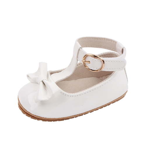 Itsun Baby Walking Shoes,Baby Girls Flats Shoes No-Slip Rubber Sole Infant Toddler Princess Wedding Dress Shoes White 0-6 Months