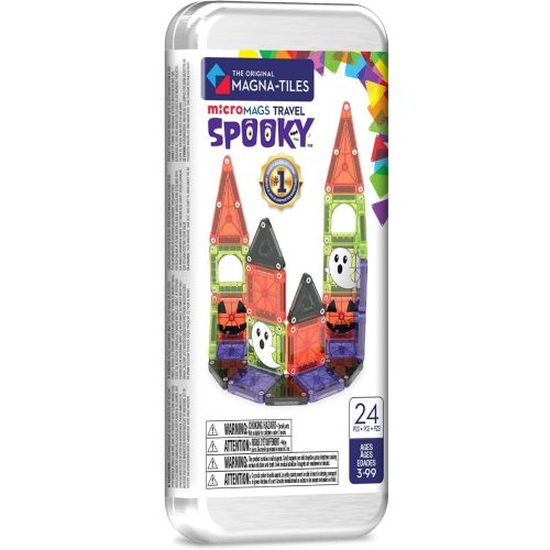 MAGNA-TILES microMAGS 24-Piece Spooky Travel Set, The Original Magnetic Building Brand