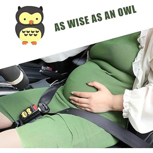 Cushion Bump Strap- Seat Adjuster for Mother-Prevent The Abdomen from Stress Cushion Pad Cover for Adults The Abdomen from Stress Universal Fit for Travel Cute and Smart Owl