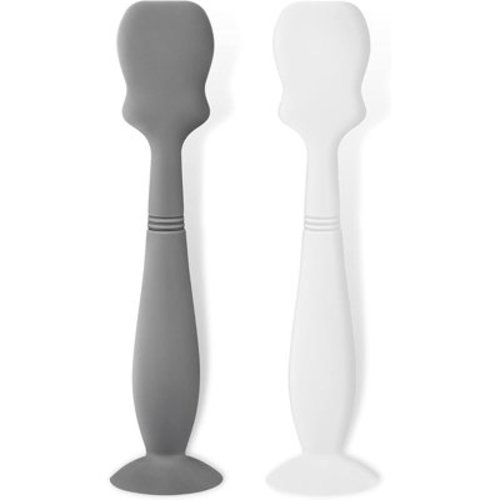 2 Pack Baby Diaper Cream Brush, Diaper Cream Spatula Applicator Silicone Baby Butt Paste Spatula for Babies, Newborn (Gray, White)