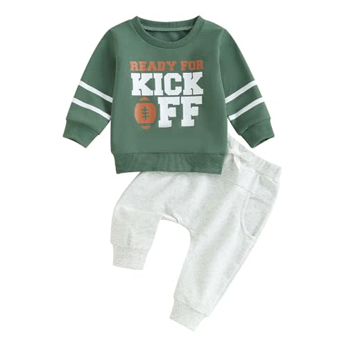 BeQeuewll Fall Toddler Baby Boy Clothes Letter Print Long Sleeve Sweatshirt Long Pants Sweatsuit Little Boy Cothing Set 3M-3T