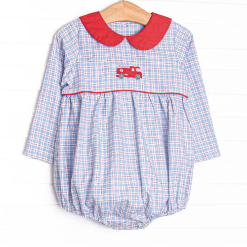 Firetruck French Knot Embroidered Bubble, Blue – Stitchy Fish