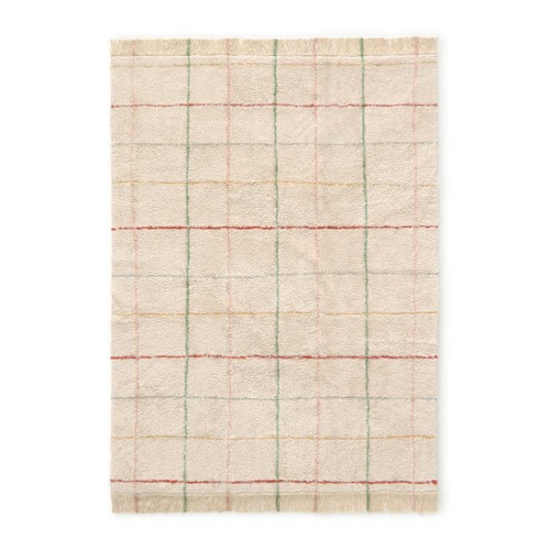 Color Lines Cotton Blend Washable Play Rug