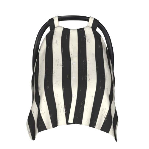 Car Seat Cover Baby - Black And White Thick Stripes Breathable Infant Car Seat Cover for Baby Carseat, Lightweight Comfort Baby Essentials Must Haves Newborn Stuff for Girl Boy