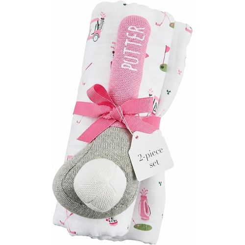 Mud Pie Children's Girl Golf Swaddle and Rattle