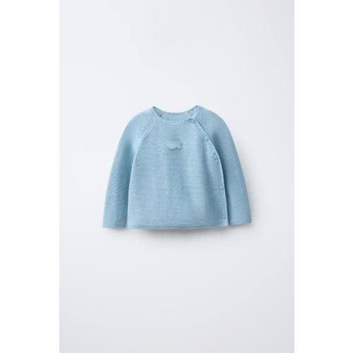 KNIT FISH APPLIQUÉ JUMPER - Light turquoise | ZARA United States