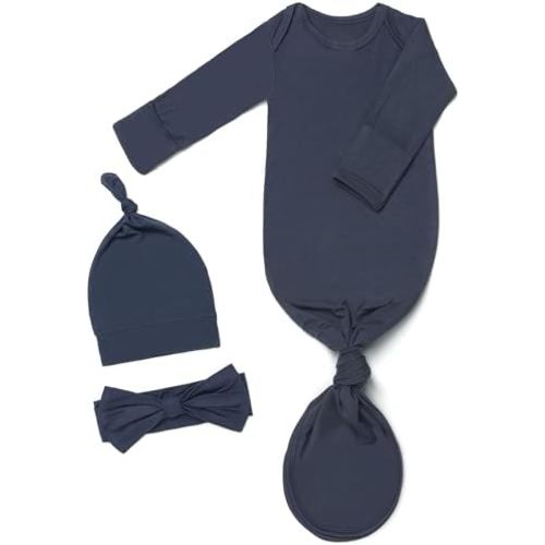 Baby Gowns 0-3 Months Soft Viscose Sleepers For Boy Girl, Breathable Newborn Sleepers With Mitten Cuffs