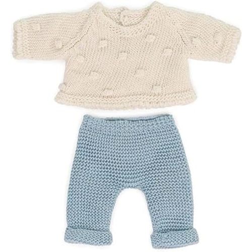 Miniland Clothes for Dolls 8 1/4'' Knitted Outfit Sweater & Trausers - ECO, Made in Spain, Quality, Role Play, Educational