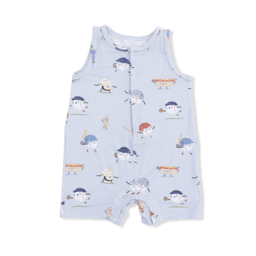 Baseballs Playing Baseball - Sleeveless Shortie Romper