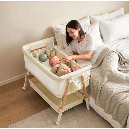3-in-1 Baby Bassinet Bedside Sleeper Baby Crib for Newborn to 12 Months