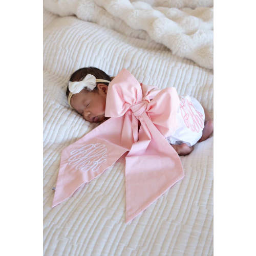 Personalized Newborn Bow Sash | Sweet Pink
