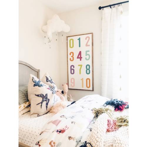Numbers 1-10 Framed Wood Sign Kids Room Decor Playroom Decor