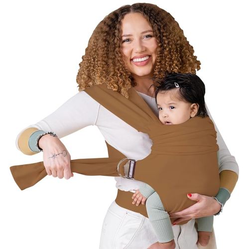 Lalabu The Simple Wrap Baby Wraps Carrier - Stylish Baby Sling Carrier for Newborns & Toddlers 13-28 lbs. Safety Tested, Easy-to-Use, Ergonomic, & Comfortable - Camel