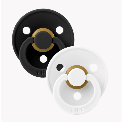 Bibs Colour Pacifiers 2 Pack - Black/White