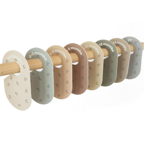 3 Sprouts Baby Closet Dividers Set of 8 - Clothes Organizer Toddler Hanger, Double-Sided Size Labels - Nursery Organization for Newborn Clothing, Infant to 2T Boy & Girl - Blueberry