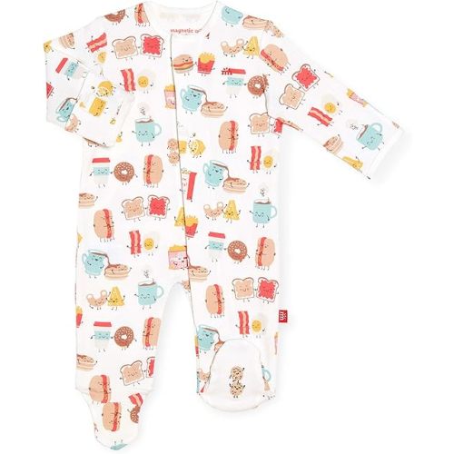 Magnetic Me 100% Organic Cotton Magnetic Baby Footie Pajamas | Super Soft Cotton Fabric | Available in PRE - 24M