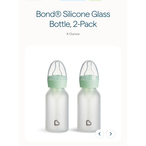 Bond® Silicone Glass Bottle 4oz or 8oz, 2pk | Munchkin