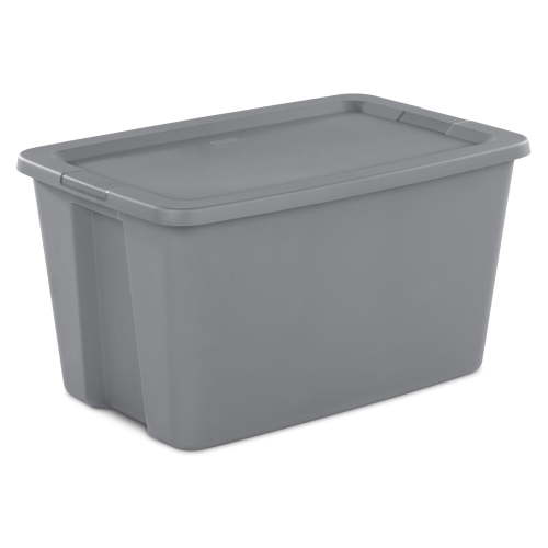 Sterilite 30 Gallon Extra-Large Storage Bin, Durable Plastic Storage Container with Snap-On Lid, Gray
