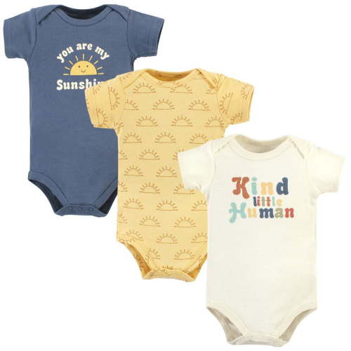 Hudson Baby Cotton Bodysuits, Kind Human, 6-9 Months