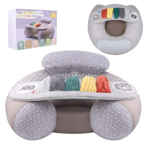 RoamReady, Infant Inflatable Baby Chair, Gray, Leather