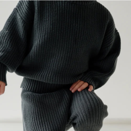 Chunky Knit Sweater - Stormy l Pine Kids & Co – Pine Kids Co