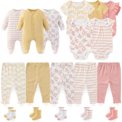 BIGBIGKISS Baby Boy Girl Clothes18 Piece Layette Gift Set and Accessories