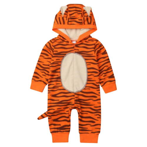Atogsazn Newborn Baby Girl Boy Bodysuit Jumpsuit Infant Striped Long Sleeve Hooded Romper Clothes Fashion Orange 12-18 Months