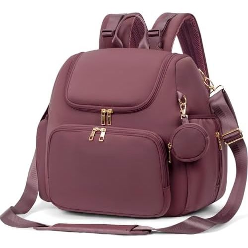 CEI-CEI Neoprene Diaper Bag Backpack Stylish Baby Maternity Bags Travel Tote for Mom with Insulated Pockets, Changing Pad, Stowable Shoulder Strap