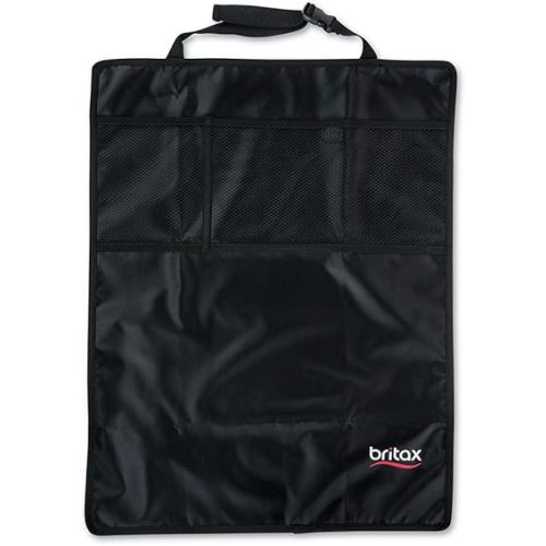 Britax Kick Mat Seat Protectors, 2-Pack | Water-Resistant + Machine Washable + Pocket Storage Organizer , Black