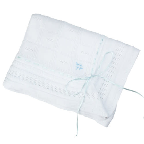 Ribbon Pointelle Knit Blanket | Feltman Brothers