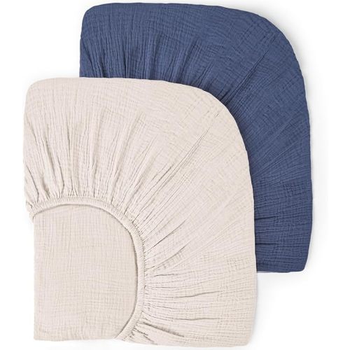 lulumoon Muslin Crib Sheets for Baby: 52x28 Fit for Standard Crib Mattress