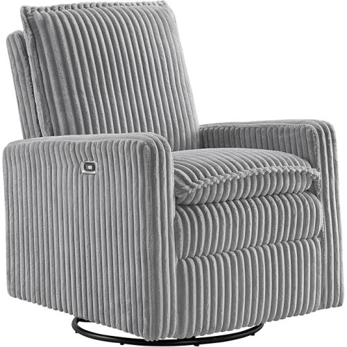Oxford Baby Uptown Power Recliner/Glider, Corduroy, Ash Gray