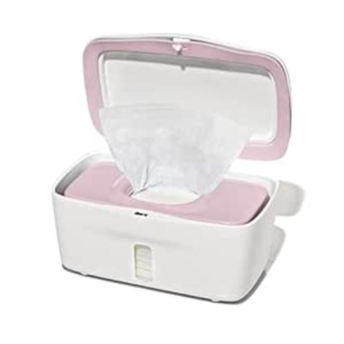 OXO Tot Perfect Pull Baby Wipes Dispenser, Refillable Wipe Holder, Blossom | One-Hand Pull Wipes Dispenser, Holds Standard Wipes Packs, Baby Wipe Container, Secure Lid with Weigthed Plate