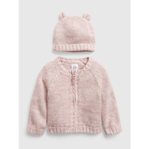 Baby Sweater Outfit Set in antique pink