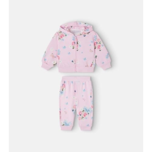 Floral zip-up hoodie and sweatpants set