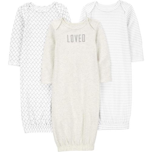 Simple Joys by Carter's Baby 3-pack Neutral Cotton Sleeper Gown