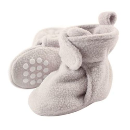 Luvable Friends Baby Cozy Fleece Booties, Gray, 12-18 Months