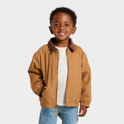 Toddler Boys' Corduroy Collar Workwear Jacket - Cat & Jack™ Brown 2T