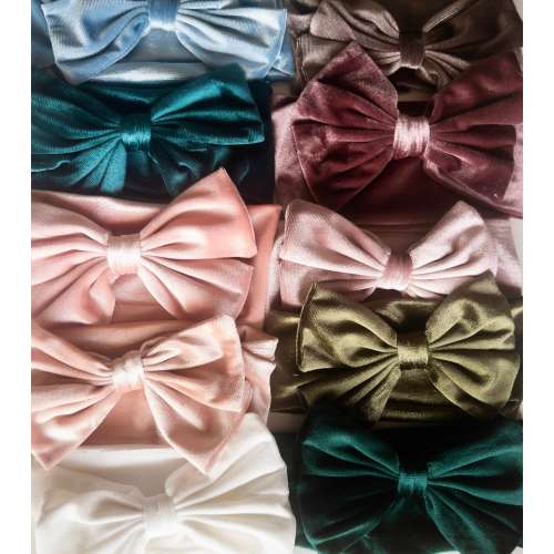 Big bow Quality Velvet headband soft Stretchy hair band double bow baby headband 3months - 4years photoshoot gifts hair accessories