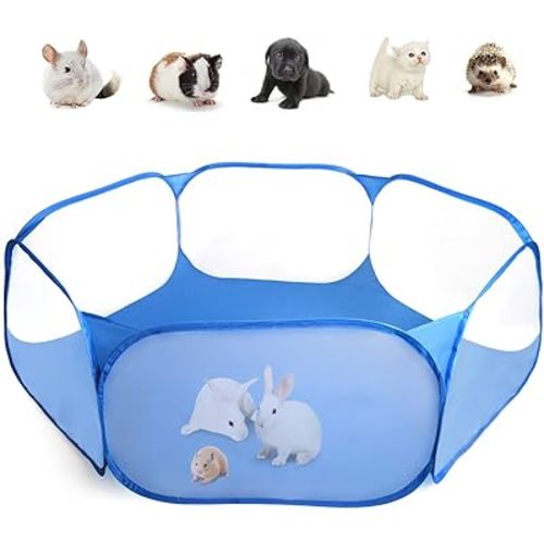 Guinea Pig Cage Rabbit Cage Indoor with Mat Playpen Perfect Size for Small Animal Pet Play Pen Easy to Clean Exercise Yard Fence Portable Tent for Hamsters, Chinchillas, Hedgehog, Puppy, Cats