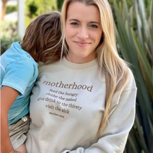 Motherhood Corporal Works of Mercy Crewneck II — Emily Wilson Ministries