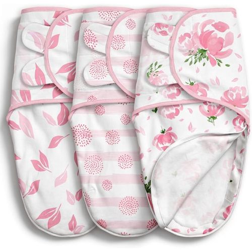GLLQUEN BABY Newborn Swaddles with Zipper, 0-3 Months, Adjustable Hook&Loop
