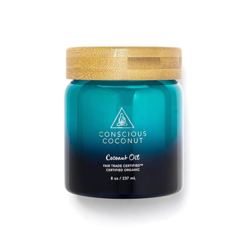 Conscious Coconut Certified Organic, Fair Trade Coconut Oil - 4x More Antioxidants - Therapeutic, Raw, Virgin, Cold-Pressed, Centrifuged Coconut Oil, 9 oz Glass Jar