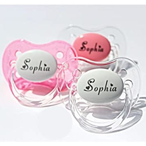“Juliet” Pacifiers with Name (0-6 Months)