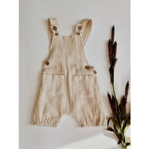 Gauze Pocket Romper | Buttercream