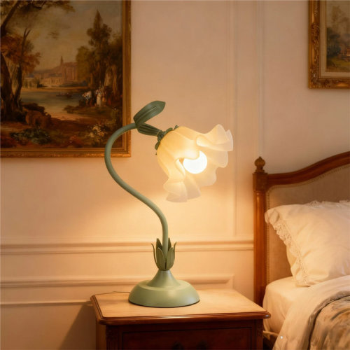 Floral Table Lamp, Adjustable Gooseneck Bedside Lamp With 3 Color Temperatures, E26 Base For Bedroom & Office | Wayfair